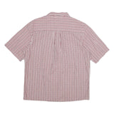 TIMBERLAND Mens Red & White Checked Cotton Short Sleeve Shirt L Casual