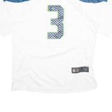 NFL Mens White Seahawks Wilson Football Shirt M Short Sleeve V-Neck