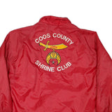 DUNBROOKE Mens Red Nylon Button Jacket 2XL Plain Coos County Shriner Embroidery