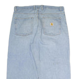 CARHARTT Mens Regular Fit Light Blue Denim Jeans W40 L25 Zip Closure Casual Wear