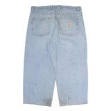 CARHARTT Mens Regular Fit Light Blue Denim Jeans W40 L25 Zip Closure Casual Wear