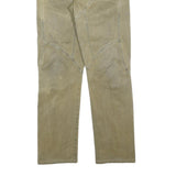 Mens Beige Cotton Blend Regular Fit Zip Closure Trousers W30 L32 Casual Pants