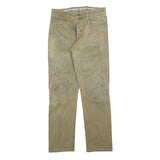 Mens Beige Cotton Blend Regular Fit Zip Closure Trousers W30 L32 Casual Pants