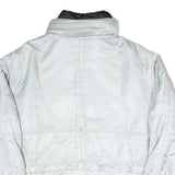 SYMBIOSIS Womens Silver Light Grey Casual Jacket L Polyester Blend Plain Zip