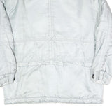 SYMBIOSIS Womens Silver Light Grey Casual Jacket L Polyester Blend Plain Zip