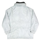 SYMBIOSIS Womens Silver Light Grey Casual Jacket L Polyester Blend Plain Zip