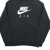 NIKE Mens Black Cotton Blend Hoodie S Sports Sweatshirt Pullover Casual