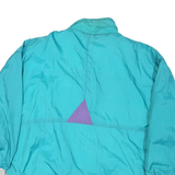 Womens Turquoise & Purple Reversible Synthetic Button Jacket L Woven Casual
