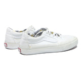 VANS Old Skool Womens Lace-Up Trainers White Canvas UK 5.5 Floral Lining Casual