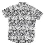 CELEBRITY ICONS Mens Black & White Sport Icon Print Shirt M Button Casual