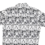 CELEBRITY ICONS Mens Black & White Sport Icon Print Shirt M Button Casual
