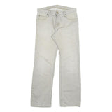 CARHARTT Mens Jeans Beige Regular Straight Denim Light W33 L34 Cotton Blend Zip