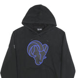 NEW ERA Mens Black Hoodie XL Cotton Blend Pullover Rams Logo Black