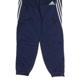 ADIDAS Mens Joggers Navy Blue & White Slim Tapered S W26 L30 Striped Logo