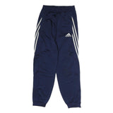ADIDAS Mens Joggers Navy Blue & White Slim Tapered S W26 L30 Striped Logo