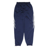 ADIDAS Mens Joggers Navy Blue & White Slim Tapered S W26 L30 Striped Logo