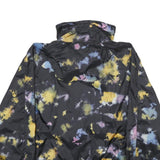 ZARA Womens Black Tie Dye Lightweight Track Jacket L Woven Stripe Outdoor