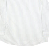 LIBERO Mens White Blue Striped Shirt 2XL Cotton Blend Long Sleeve Button Collar