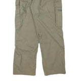 EIDER Mens Relaxed Beige Cargo Trousers W28 L27 Cotton Blend Zip Casual Workwear