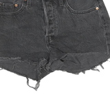 LEVI'S Womens Shorts Black Denim Cut-Off M W26 Raw Hem Distressed Casual