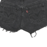 LEVI'S Womens Shorts Black Denim Cut-Off M W26 Raw Hem Distressed Casual