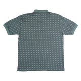 BERT PULITZER Mens Green Polo Shirt M Geometric Print Short Sleeve Cotton
