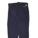 CARHARTT Mens Navy Regular Fit Zip Closure Cotton Blend Trousers W38 L32