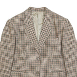 RODEL Womens Beige & Brown Wool Houndstooth Jacket XL Woven Button Closure