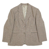 RODEL Womens Beige & Brown Wool Houndstooth Jacket XL Woven Button Closure