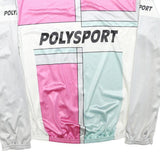 TZAMO Mens Pink & Blue Polysport Zip Jacket L Polyester Blend Colourblock
