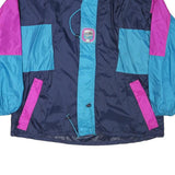 Mens Blue & Purple Nylon Classic Jacket M Zip Retro Shell Windbreaker Colorblock
