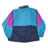 Mens Blue & Purple Nylon Classic Jacket M Zip Retro Shell Windbreaker Colorblock