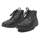 RIEKER Mens Lace-Up Ankle Boots Black Leather UK 9.5 Casual Comfort Winter