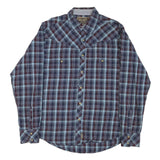 WRANGLER Mens Blue & Brown Check Long Sleeve Shirt L Western Style