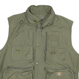 CIERRE SPORTWEAR Mens Green Utility Cotton Blend Gilet L Lightweight Zip Pocket