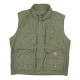CIERRE SPORTWEAR Mens Green Utility Cotton Blend Gilet L Lightweight Zip Pocket