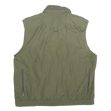 CIERRE SPORTWEAR Mens Green Utility Cotton Blend Gilet L Lightweight Zip Pocket