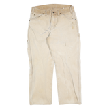DICKIES Mens Jeans Beige Regular Straight Denim W32 L24 Workwear Utility Pants