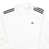 ADIDAS Womens White Sweatshirt Crew Neck UK 10 Cotton Blend Long Sleeve