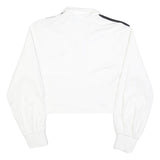 ADIDAS Womens White Sweatshirt Crew Neck UK 10 Cotton Blend Long Sleeve