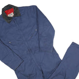 WALLS Mens Blue Cotton Blend Dungarees Regular Fit XL W44 L30 Workwear Zip