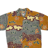 THE TERRITORY AHEAD Mens Orange & Grey Floral Print Cotton Blend Shirt XL Casual