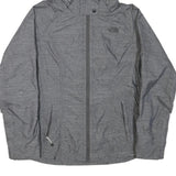 THE NORTH FACE Womens Grey Outdoor Jacket L Polyester Blend Zip Hooded Checked