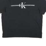 CALVIN KLEIN Womens Black Graphic T-Shirt XL Short Sleeve Crew Neck Logo Print