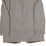 CANDA Mens Brown & Blue Wool Houndstooth Tailored Button Jacket 2XL Woollen