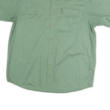 WRANGLER Mens Green Cotton Short Sleeve Shirt XL Casual Utility Buttoned