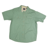 WRANGLER Mens Green Cotton Short Sleeve Shirt XL Casual Utility Buttoned