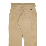 DICKIES Mens Cotton Blend Beige Regular Fit Straight Leg Trousers W34 L30