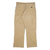 DICKIES Mens Cotton Blend Beige Regular Fit Straight Leg Trousers W34 L30