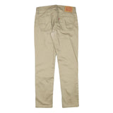 LEVI'S Mens Cotton Blend Beige Slim Straight Trousers W31 L31 Classic Zip Casual